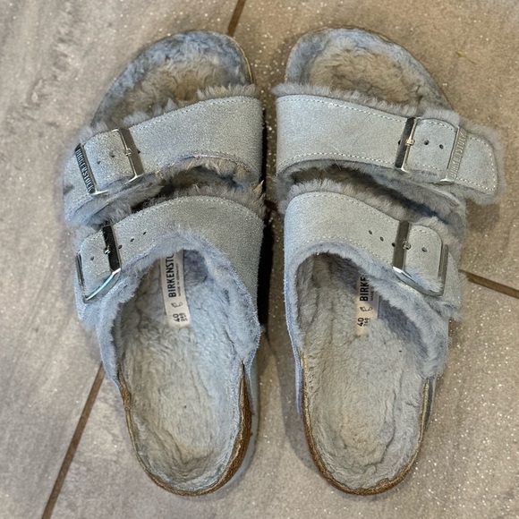 Birkenstock Arizona Shearling Lined Suede Slip On Sandals for Cozy Size 9-9.5 - Picture 5 of 13
